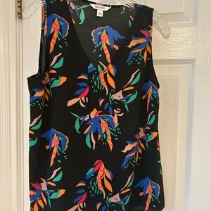 Hawaiian Nine West Women's Black Floral Top